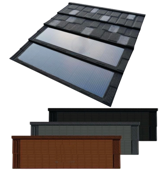 Solar Stone Coated Roofing Tile Black and Brown Solar Shingle Fabcom Structural