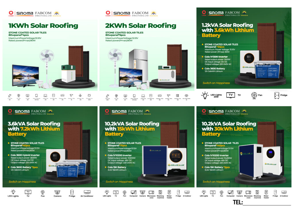 Solar Stone Coated Roofing Tile, Solar Shingle, Fabcom Structural Partner with ColaSolar